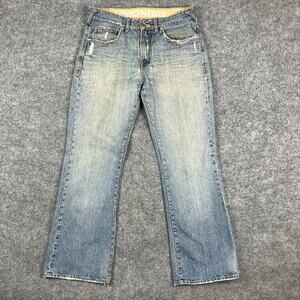 Unionbay Jeans Mens 32x30 Blue Bootcut Distressed Vintage Faded Denim